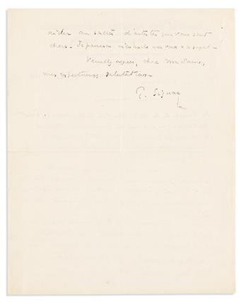 SIGNAC, PAUL. Group of 4 Autograph Letters Signed, in full or P. Signac, to My dear friend or Sir or Dear Madam or Dear Sir,